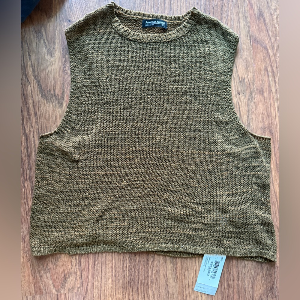 American Apparel Brown Knit Sleeveless Tee